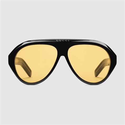 gucci yellow lens glasses